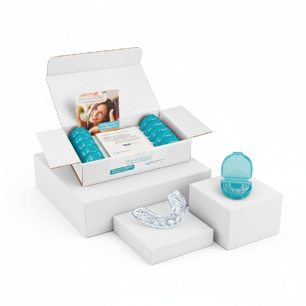 Kit Pre-Finisher con caja, estuches y aparato transparente.